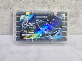 Marcadores negros con glitter doble punta x24